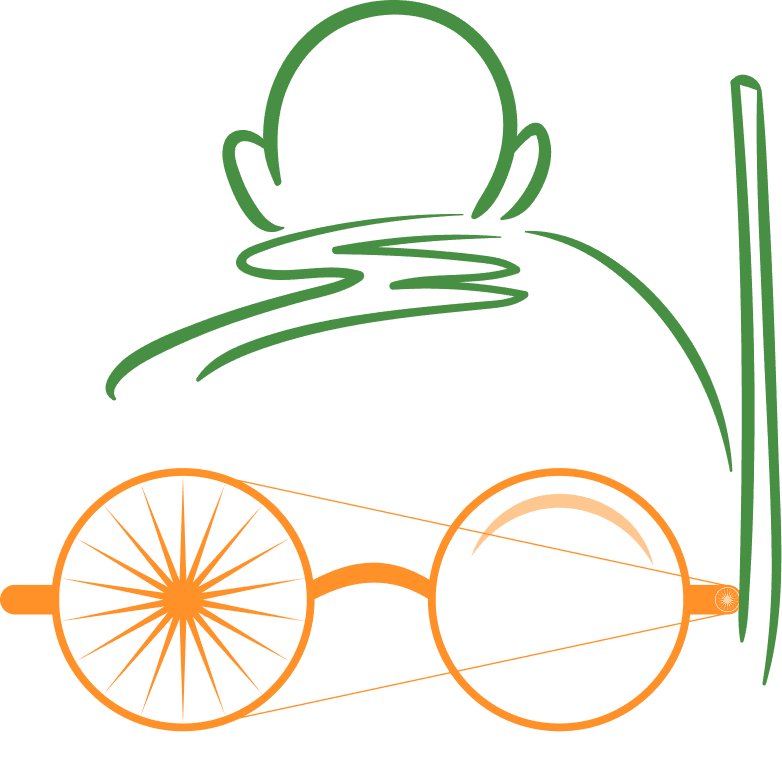 Gandhi Silhouette with Artistic Spectacles