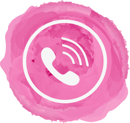 Pink Watercolor Circle Telephone Icon PNG