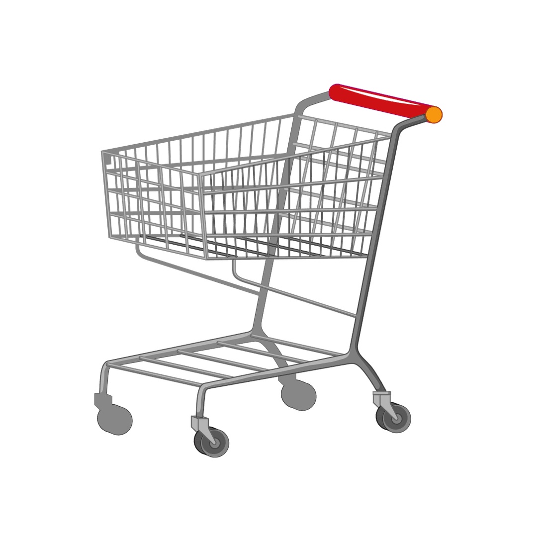 Realistic 3D Supermarket Trolley Illustration