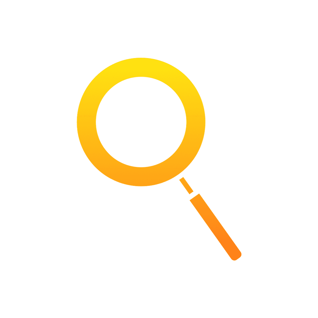 Yellow-Orange Gradient Search Icon PNG