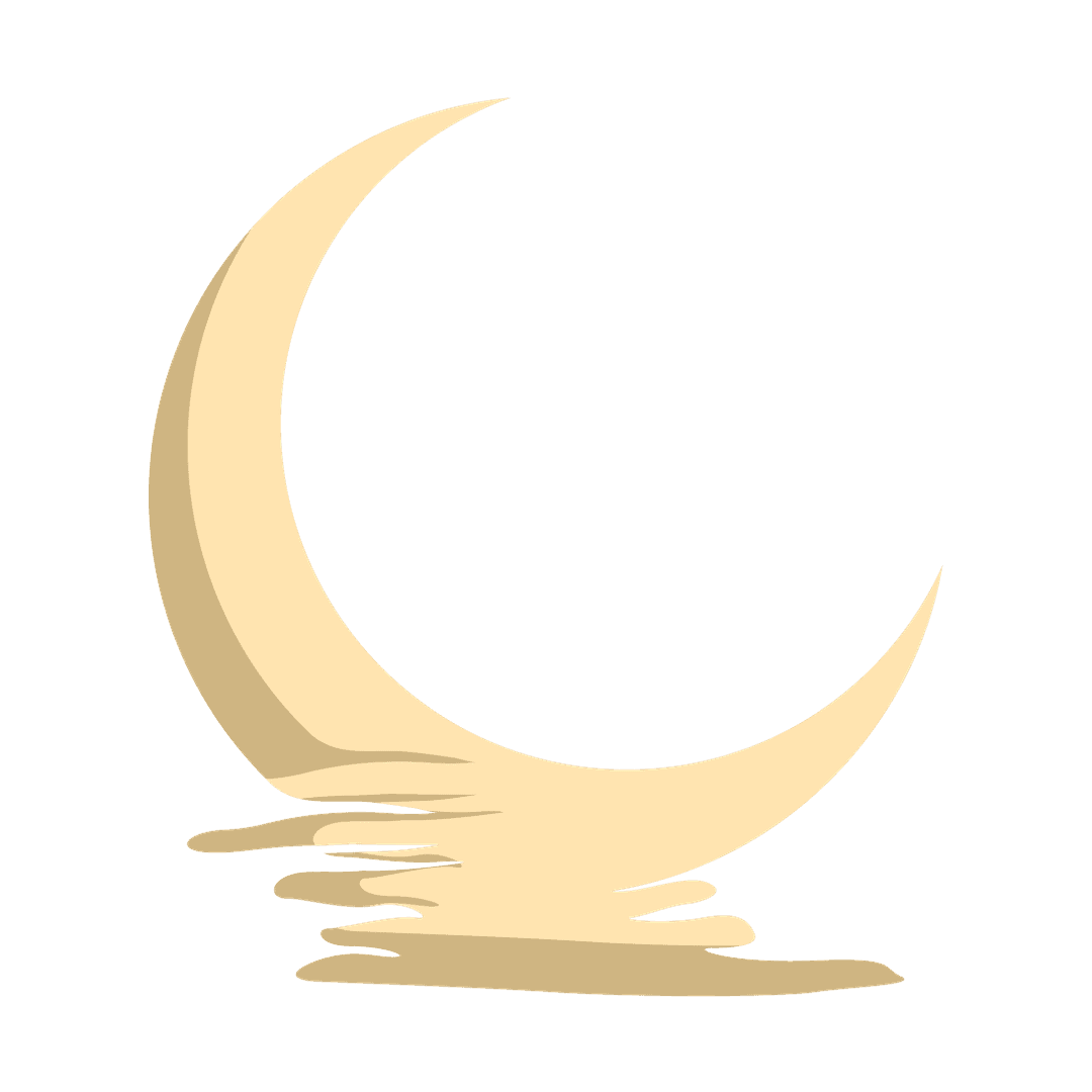 Stylized Moon Water Reflection PNG