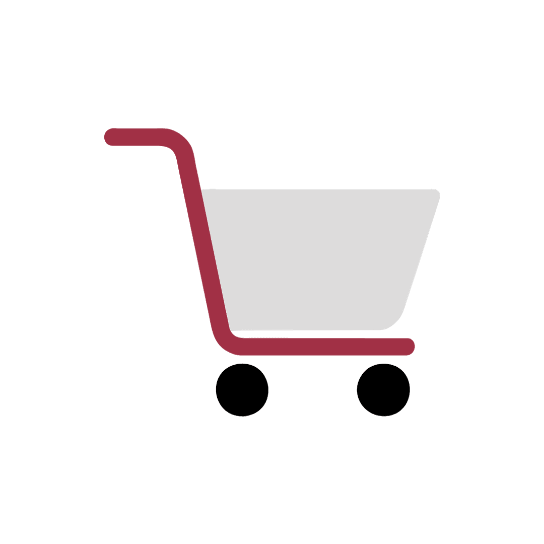 Maroon & Grey Retail Cart Icon