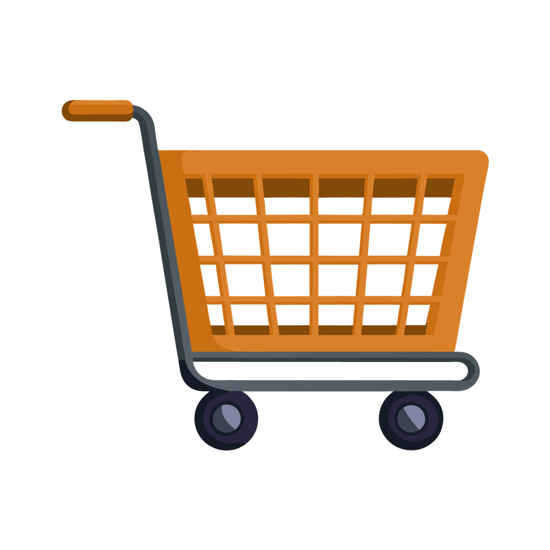 Sturdy Orange Plastic Shopping Cart