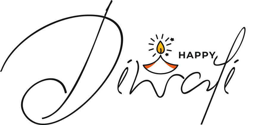 Hand-Drawn Happy Diwali Script PNG