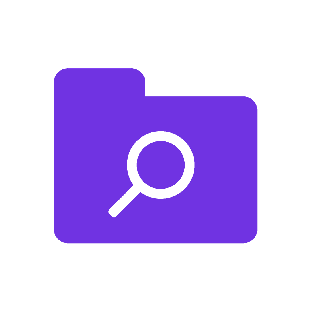 Purple Folder Search Icon PNG