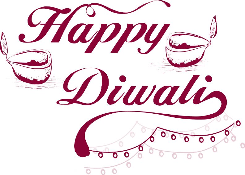 Elegant Happy Diwali Cursive PNG