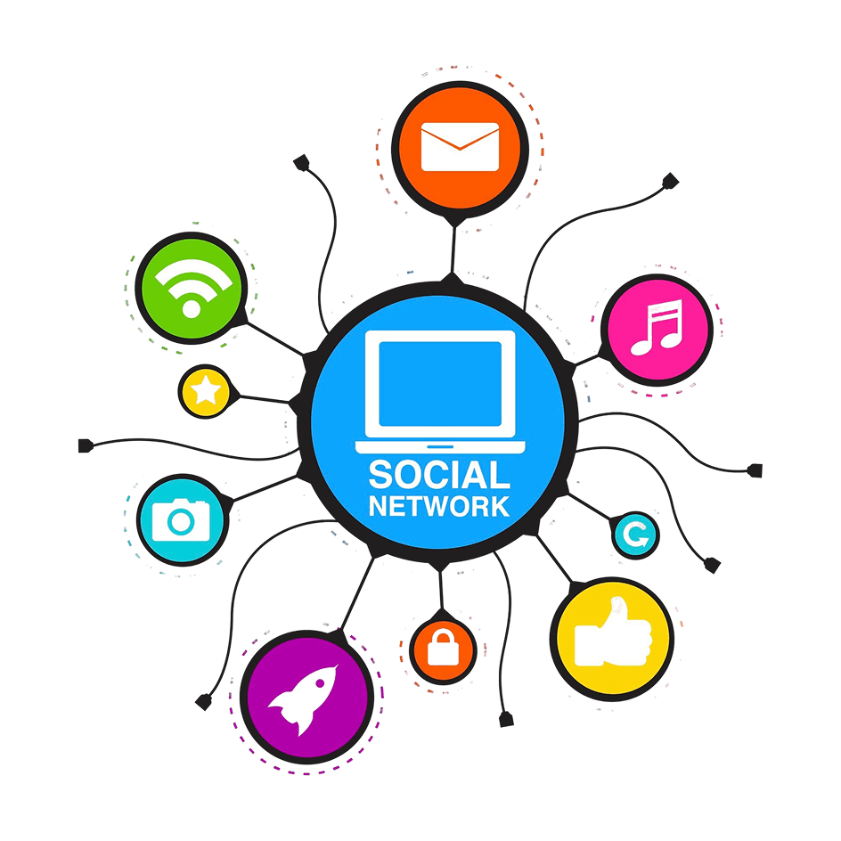 Social Network Connection Concept PNG