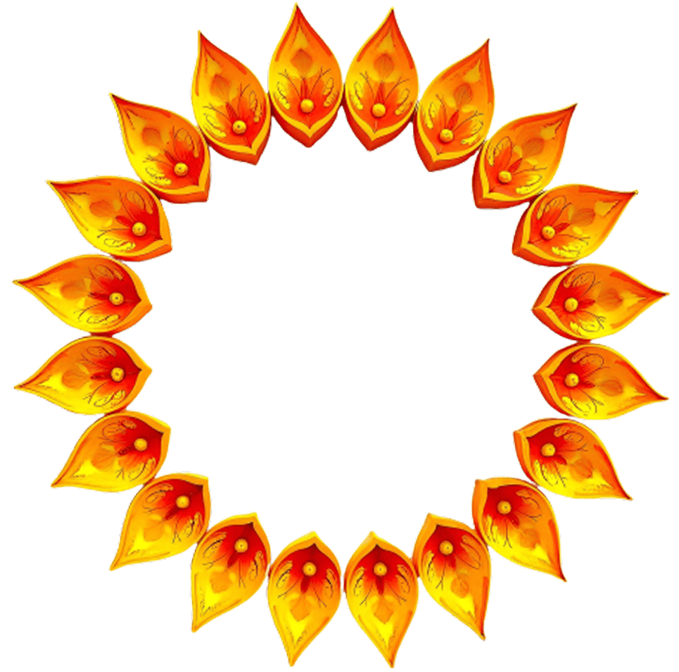 Circular Diya Rangoli Pattern PNG