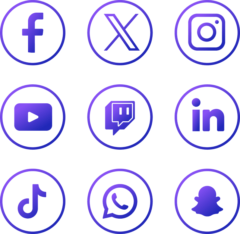 Round Social Media Icon Set