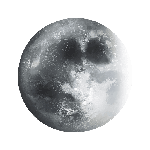 Realistic Grey Full Moon Illustration PNG