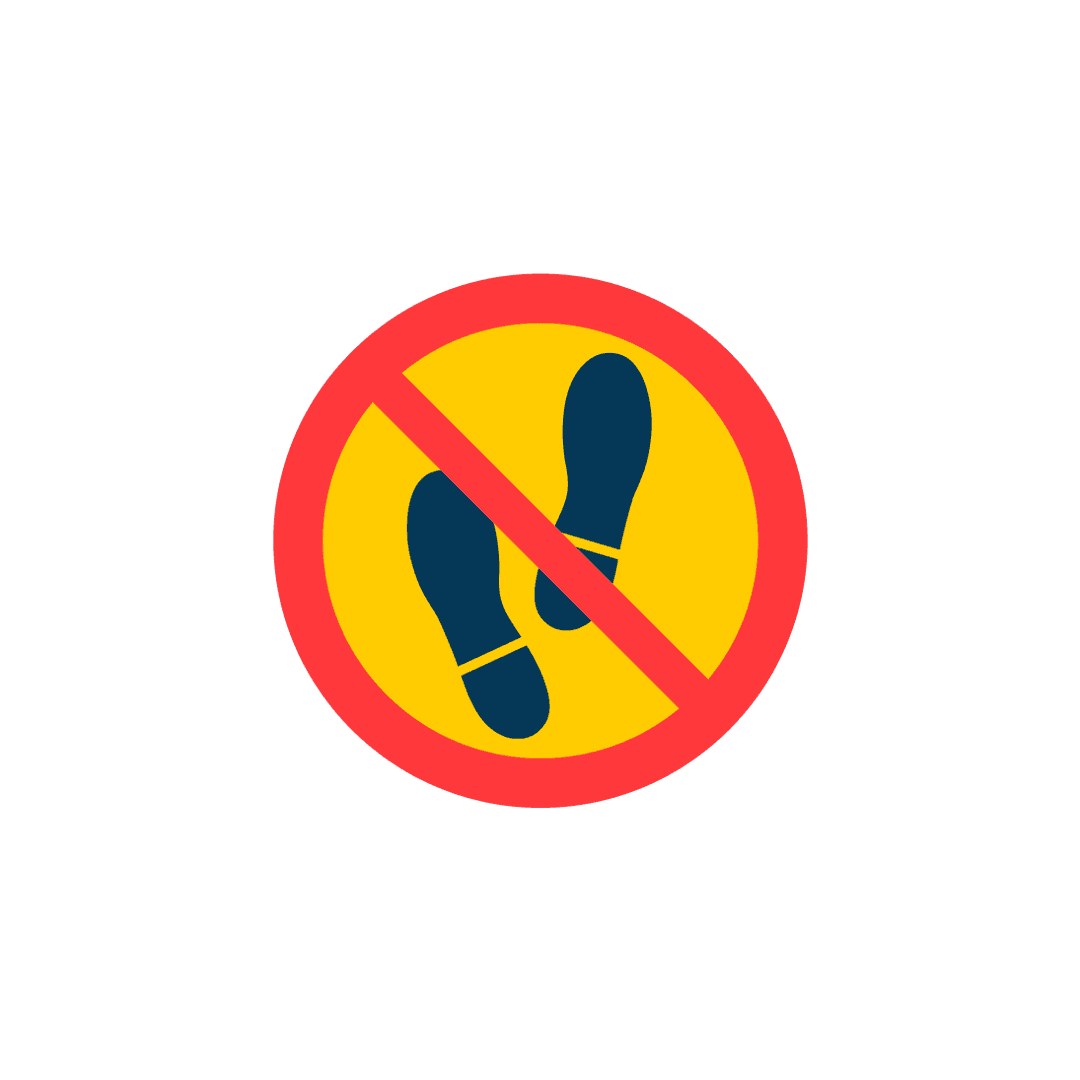 "No Walking" Prohibition Icon