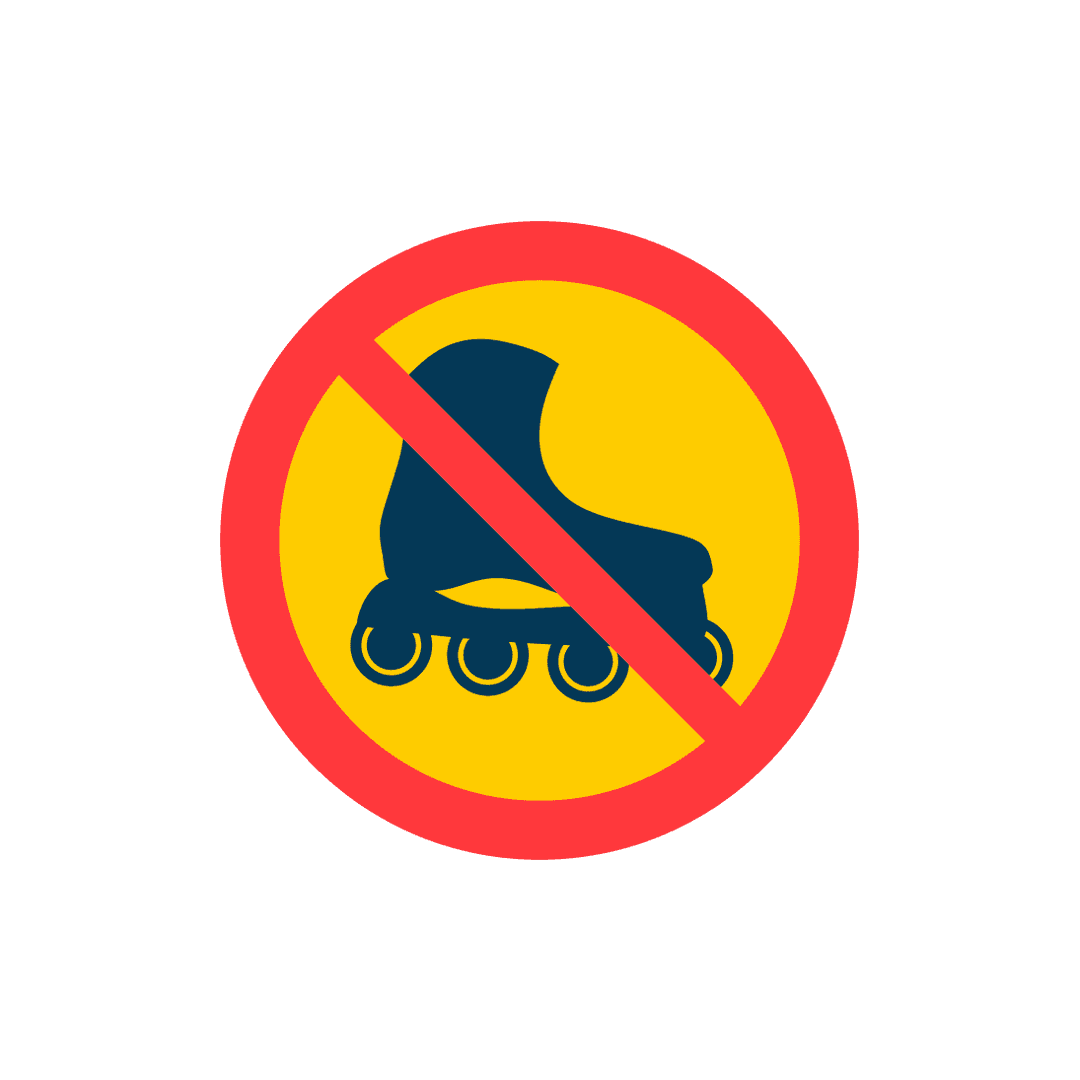No Roller Skating Sign PNG