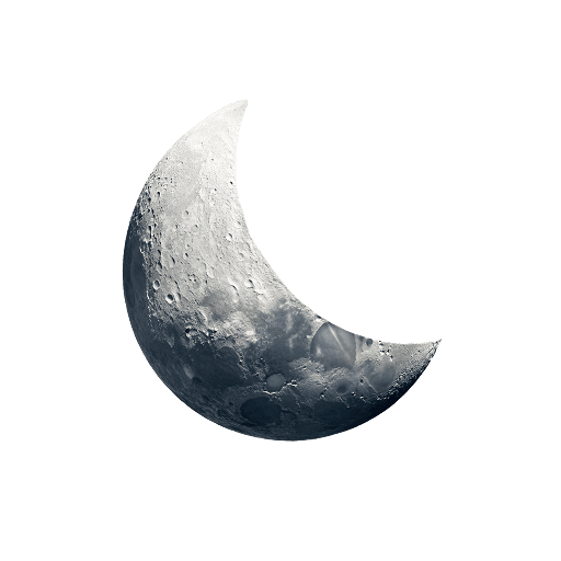 Realistic Waxing Crescent Moon PNG