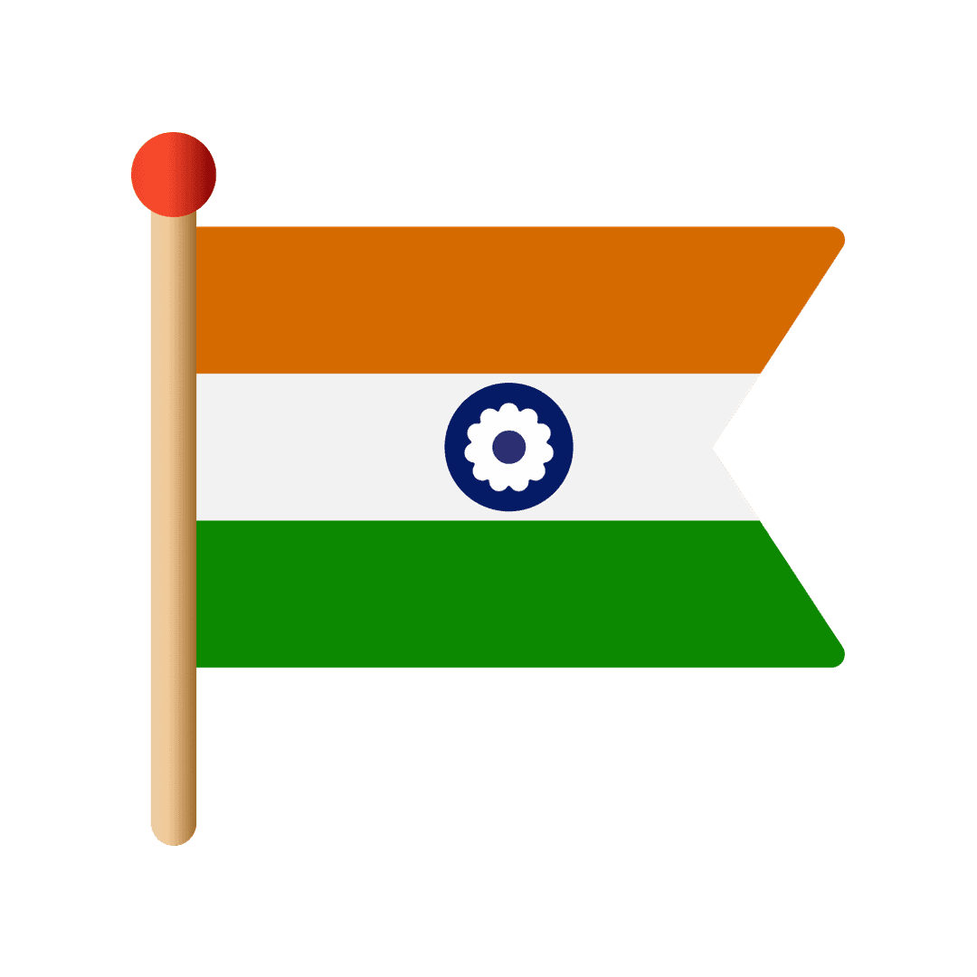 Indian National Flag Pennant Illustration