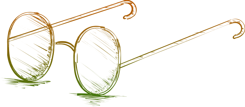 Saffron & Green Sketch Gandhiji Eyeglasses