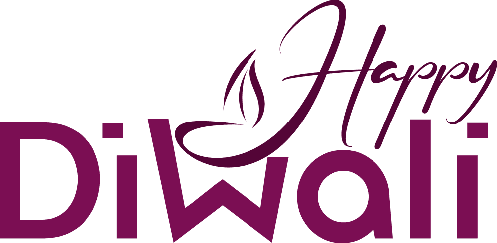 Modern Happy Diwali Typography PNG