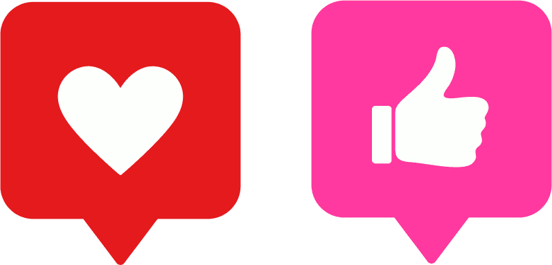 Notification Icons: Heart and Thumbs Up PNG