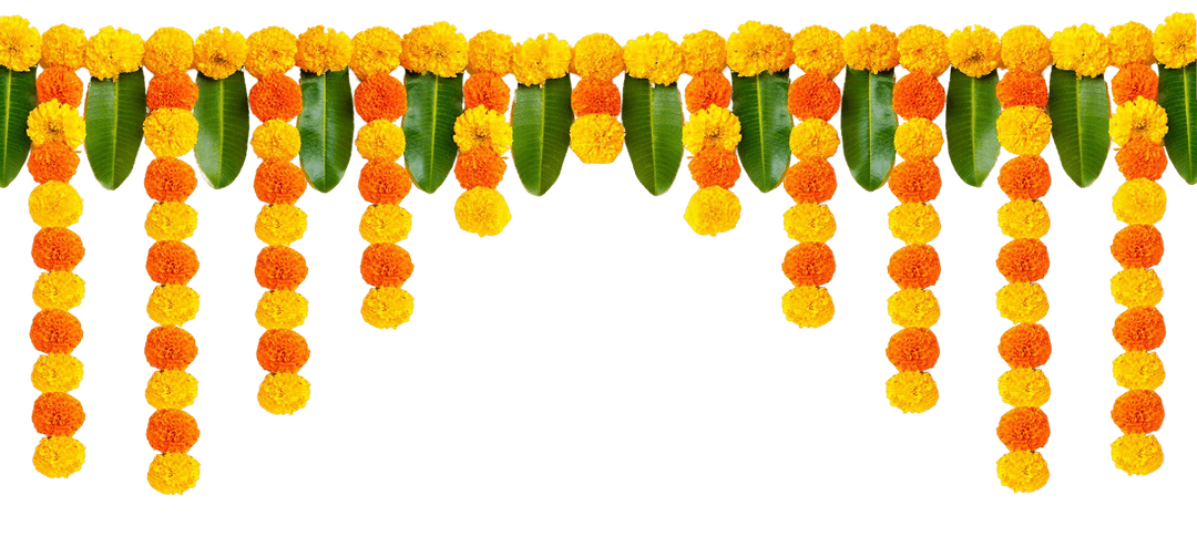 Traditional Marigold Toran Decoration PNG