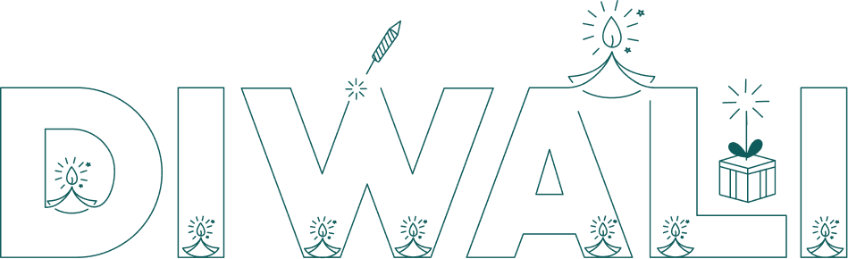 Minimalist DIWALI Typography PNG