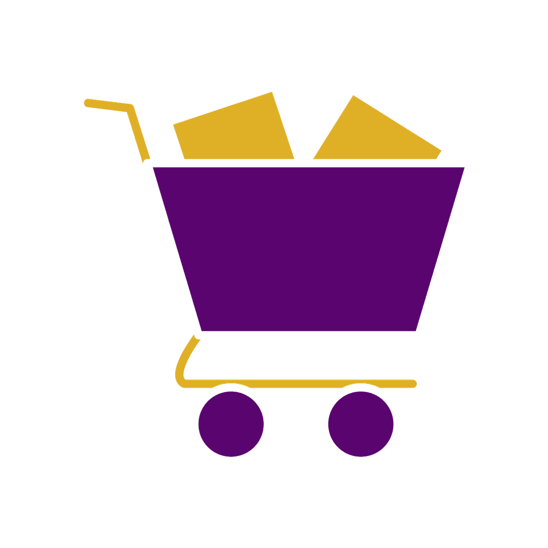 Purple & Yellow Filled Cart Icon