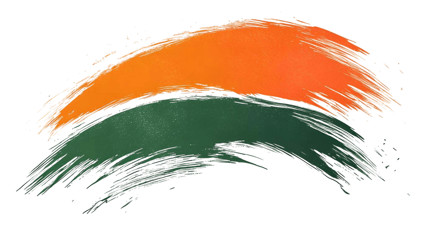 Artistic Curved Brushstroke Indian Tricolor Illustration