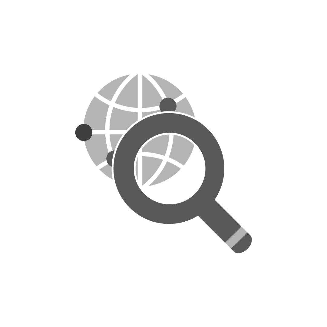 Magnifying Glass over World Globe PNG