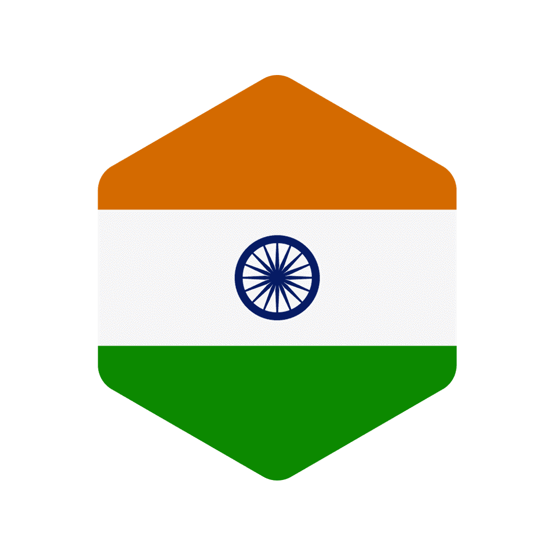Hexagonal Indian National Flag Icon