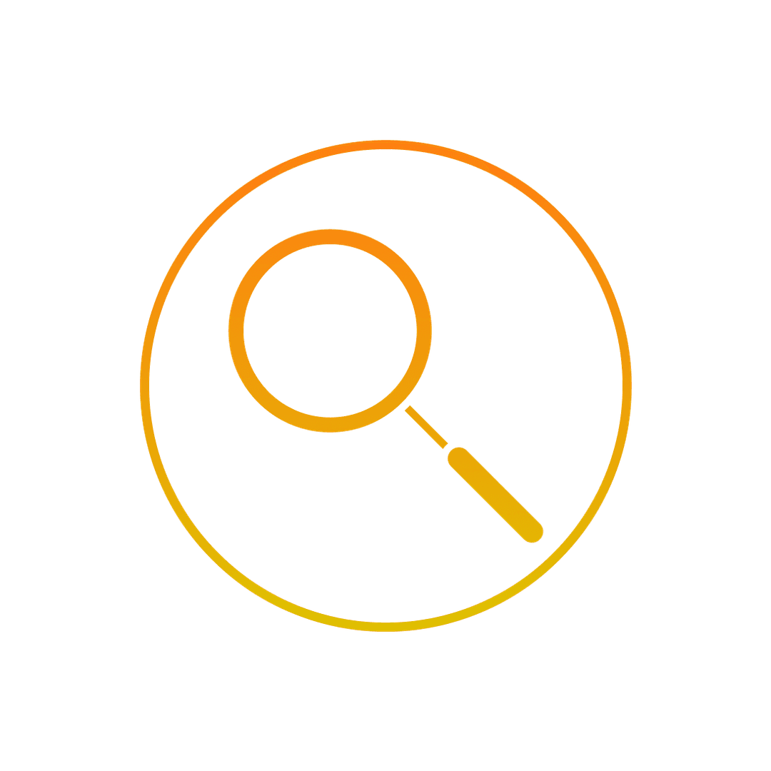 Orange Gradient Line-Art Search Icon PNG
