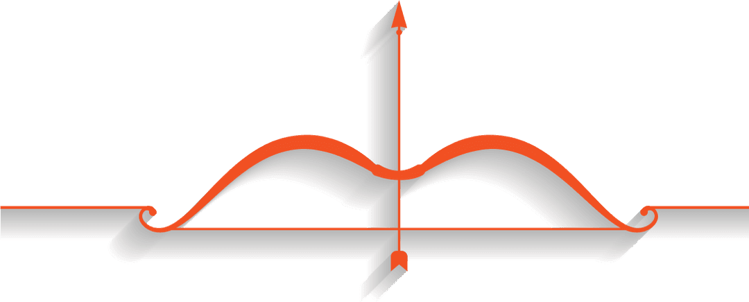 Modern Orange Bow & Arrow PNG