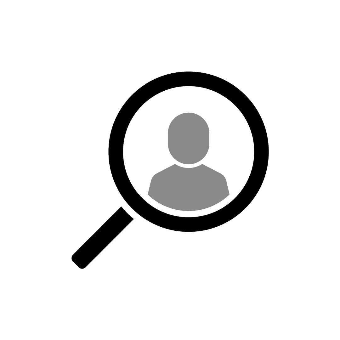 Magnifying Glass with User Silhouette PNG