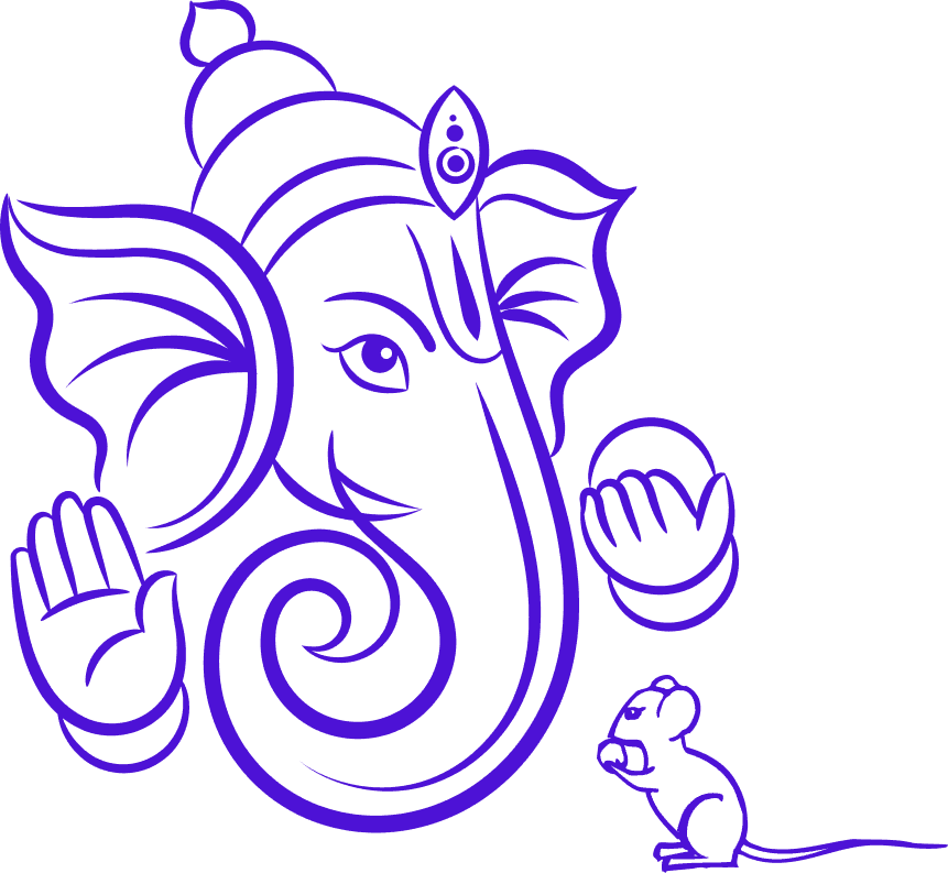 Dark Blue Ganesh Blessing Mushak PNG