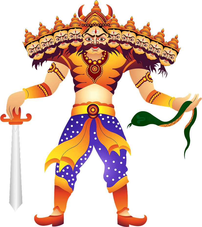 Ravana Ten-Headed Illustration PNG