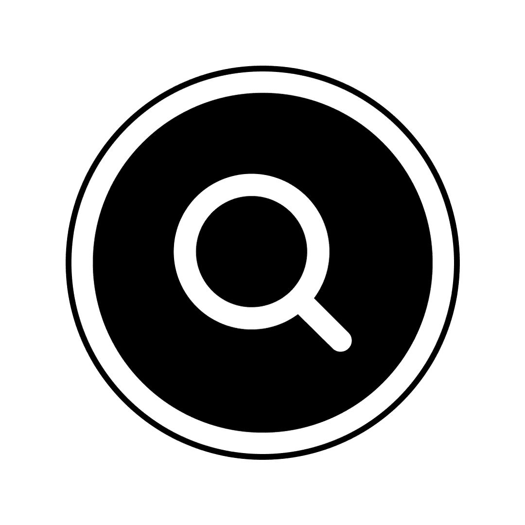 Minimalist Black Circle Search Icon PNG