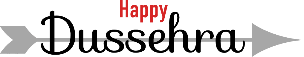 3D Red Dussehra Typography PNG