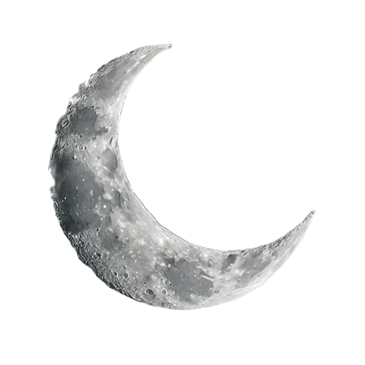 Detailed Realistic Crescent Moon PNG