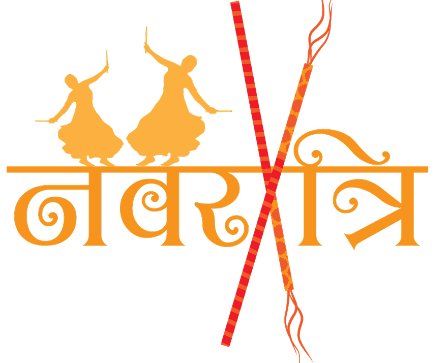 Navratri Dandiya Festival Typography PNG