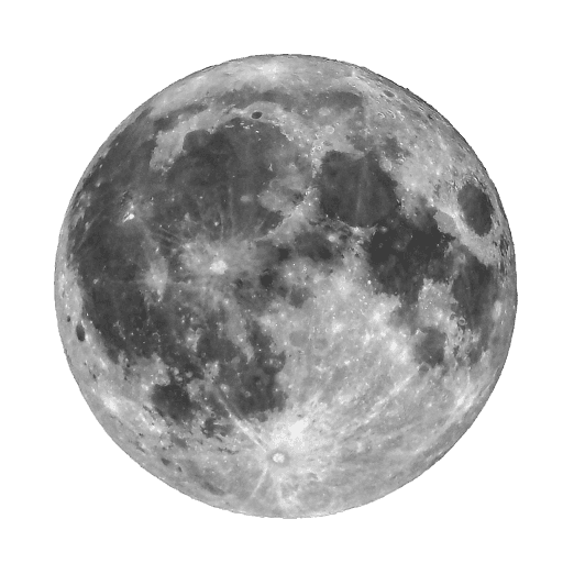 Detailed Grayscale Full Moon PNG