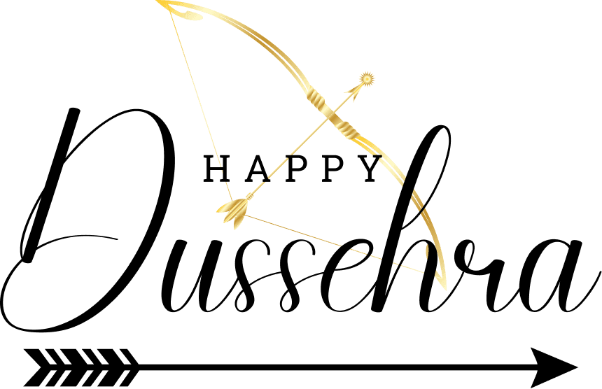 Black & Gold Dussehra Typography PNG