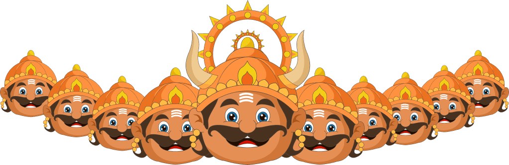 Cartoon Ten-Headed Ravan PNG