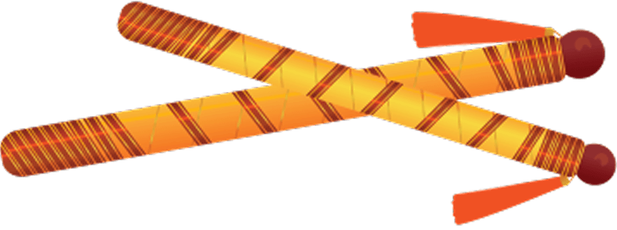 Decorative Crossed Dandiya Sticks PNG