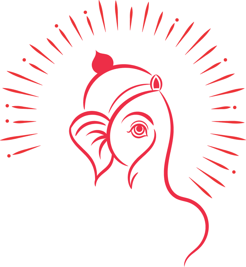 Vibrant Red Lord Ganesh PNG