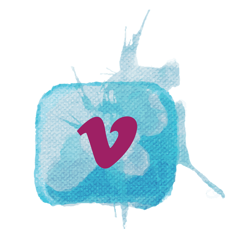 Blue Watercolor Vimeo Icon PNG